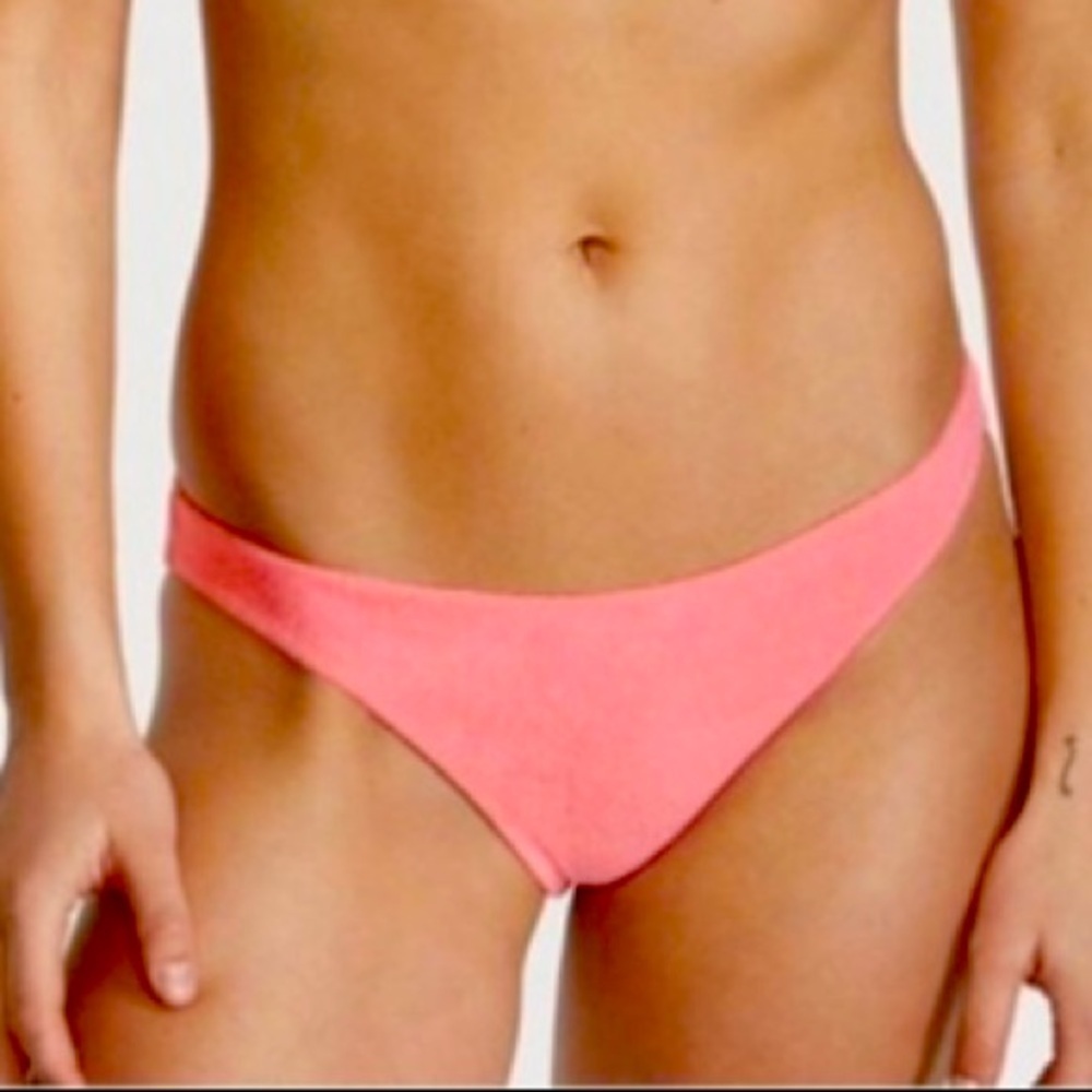 Vibrant Pink Bikini Bottom Terry cloth nwt M spring swim bathing suit $40